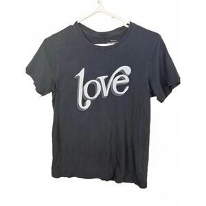 Abercrombie & Fitch Black Cotton 'Love' Graphic T-Shirt. womens xs